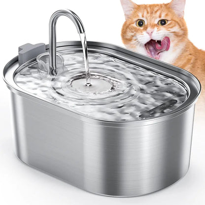 Distributeur d'eau pour chat en acier inoxydable