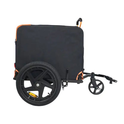 Faltbarer Haustier-Jogging-Kinderwagen, Hundetransporter, Fahrradanhänger, Haustier-Hunde-/Katzen-Fahrradanhänger, Orange und Schwarz – Ideal für kleine Haustiere